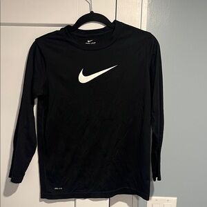 Nike Black Long Sleeve Top with White Swoosh
